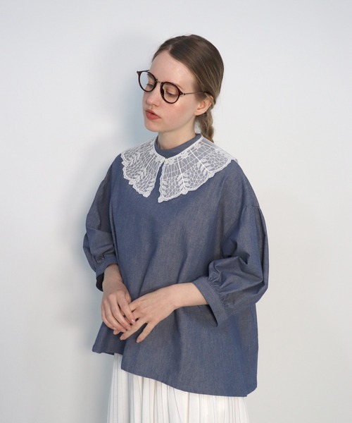 「haupia」 7分袖ブラウス MEDIUM オフホワイト レディース_画像7
