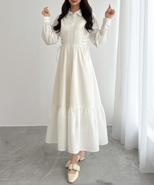「CENEA」 シャツワンピース MEDIUM ホワイト レディースの画像