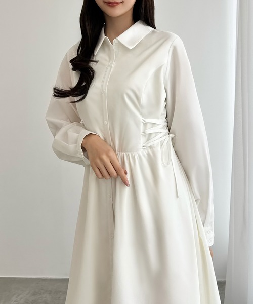 「CENEA」 シャツワンピース MEDIUM ホワイト レディースの画像