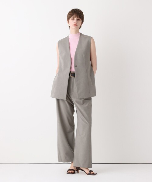 ワイドパンツ スラックス パンツ WEB ルミネ別注 ディープタックパンツ レディースの画像