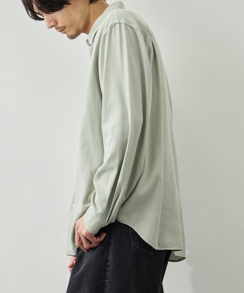 シャツ 「ATON/エイトン」COTTON SILK VIERA LOOSE FIT SHIRT メンズの画像