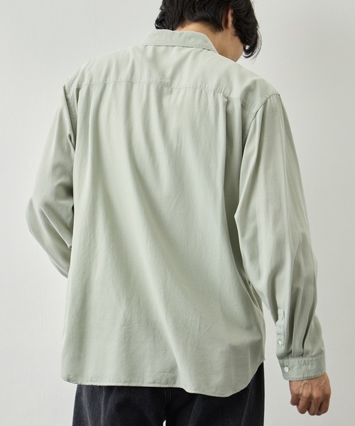 シャツ 「ATON/エイトン」COTTON SILK VIERA LOOSE FIT SHIRT メンズの画像