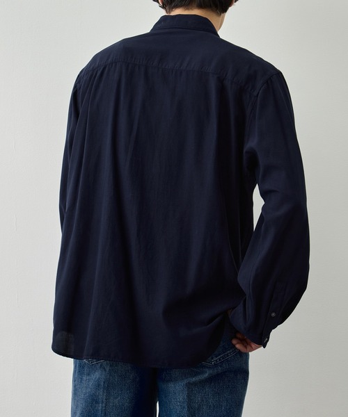 シャツ 「ATON/エイトン」COTTON SILK VIERA LOOSE FIT SHIRT メンズの画像