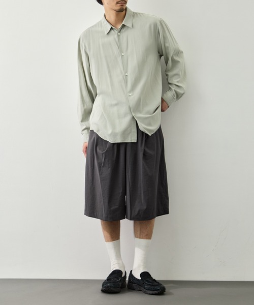 シャツ 「ATON/エイトン」COTTON SILK VIERA LOOSE FIT SHIRT メンズの画像