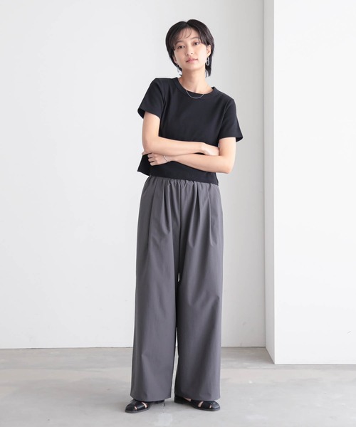 for/c（フォーシー） ワイドパンツ スラックス パンツ 「低身長/高身長