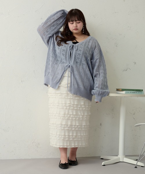 「Louiosy」 フリルスカート 4L アイボリー レディース_画像8