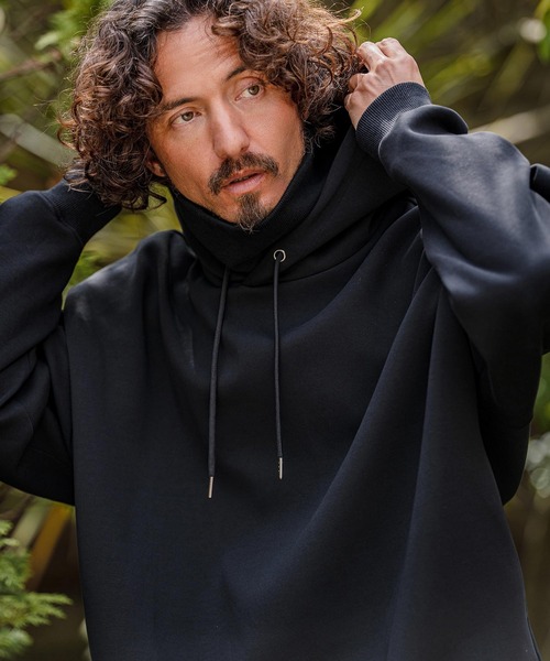 CAMBIO（カンビオ） パーカー mpa4139-High-Neck Scuba Knit Hoodie