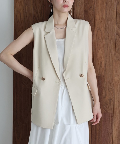 「J by blue」 ベスト MEDIUM チャコールグレー レディース_画像6