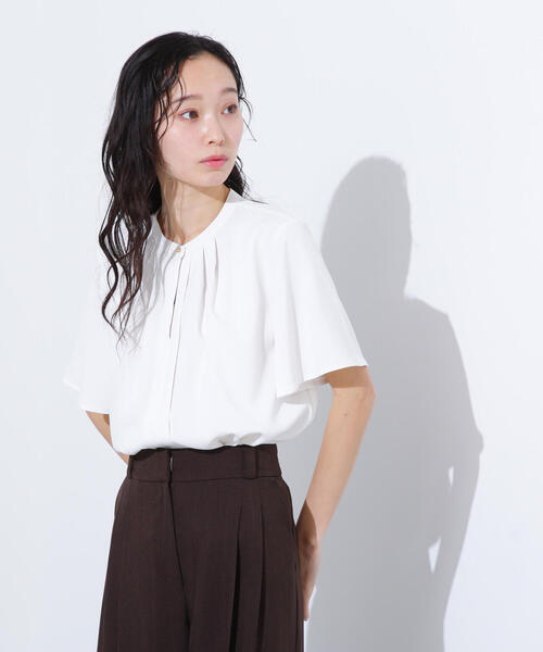 「N.(N. Natural Beauty Basic)」 半袖ブラウス MEDIUM ブルー レディース_画像2