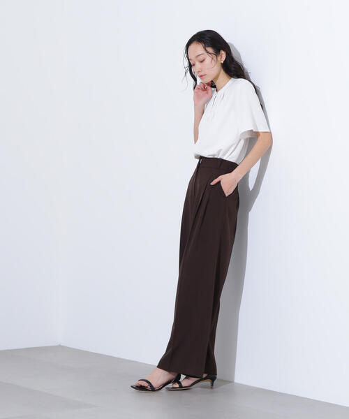 「N.(N. Natural Beauty Basic)」 半袖ブラウス MEDIUM ブルー レディース_画像3