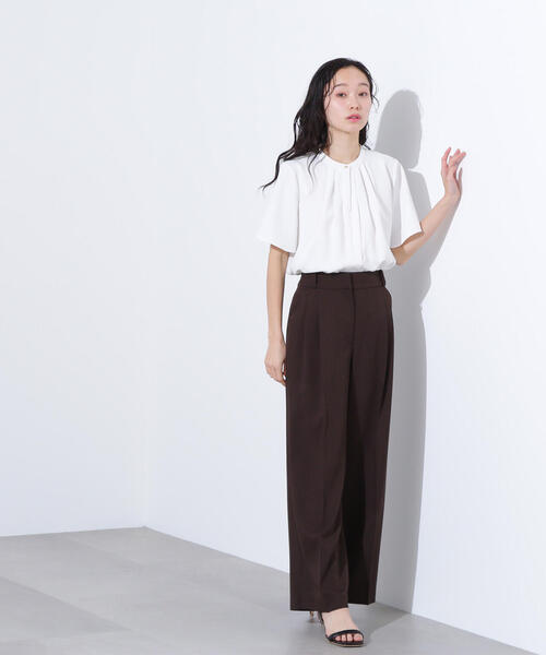 「N.(N. Natural Beauty Basic)」 半袖ブラウス MEDIUM ブルー レディース_画像4