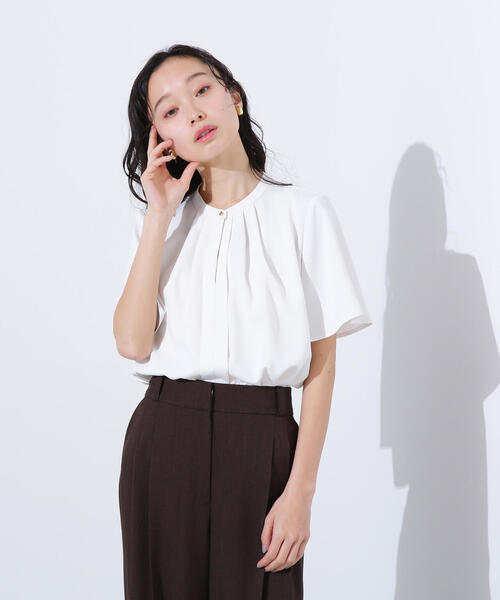 「N.(N. Natural Beauty Basic)」 半袖ブラウス MEDIUM ブルー レディース_画像5