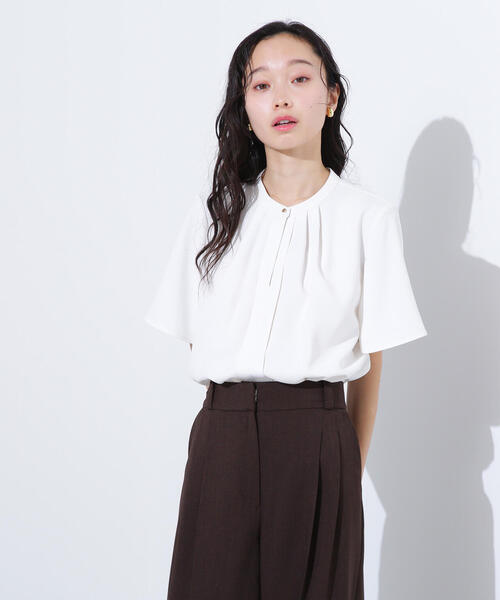 「N.(N. Natural Beauty Basic)」 半袖ブラウス MEDIUM ブルー レディース_画像7