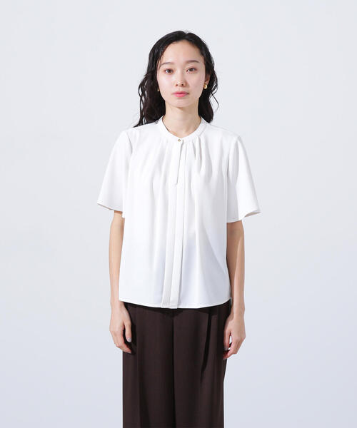 「N.(N. Natural Beauty Basic)」 半袖ブラウス MEDIUM ブルー レディース_画像9