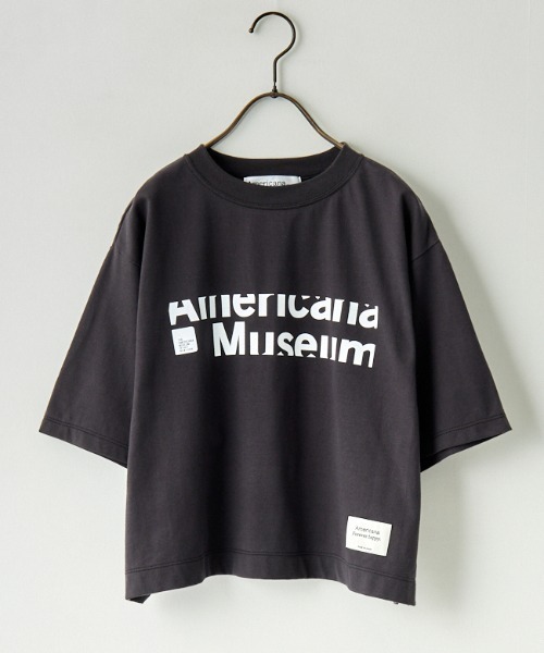 「AMERICANA」 半袖Tシャツ ONE SIZE チャコール レディース_画像8
