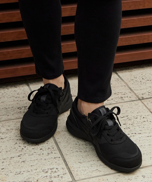 「ASICS WALKING」 ローカットスニーカー 23.5cm ブラック×ブラック レディース_画像9