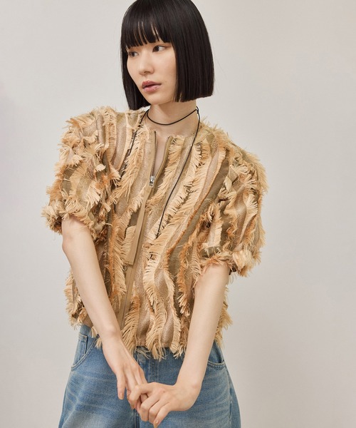 ADAM ET ROPE'（アダムエロペ） ブラウス シャツ 半袖 アンティーク