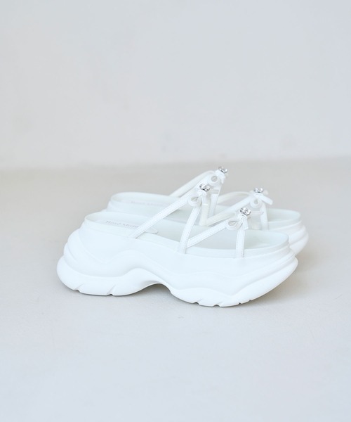 Rose Muse（ロゼミューズ） 厚底 サンダル Ribbon platform sandals