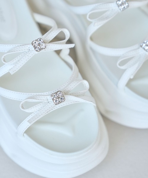 Rose Muse（ロゼミューズ） 厚底 サンダル Ribbon platform sandals