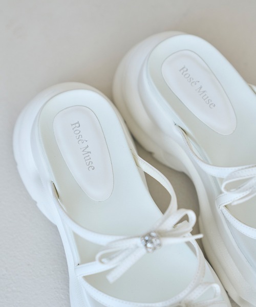 Rose Muse（ロゼミューズ） 厚底 サンダル Ribbon platform sandals