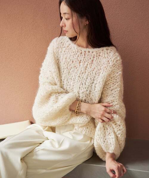 HAND KNIT ジャンボタム プルオーバー ニット セーター plage（プラージュ） ニット セーター 「追加」HAND KNIT ジャンボタム