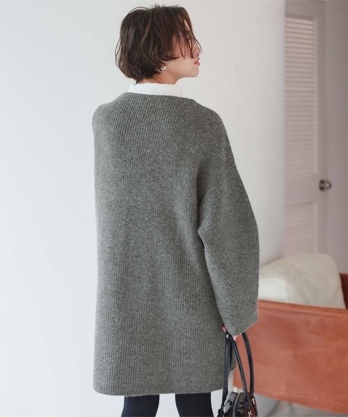グレー　ビッグ　ニットワンピース　M ティティベイド titivate（ティティベイト） ワンピース ビッグシルエットミニ丈ニット
