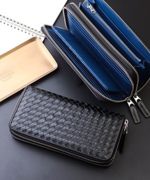 財布 レザーメッシュダブルファスナー長財布 メンズ : ZOZOTOWN