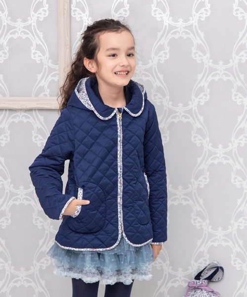 panpantutu ダウン アウター 2wayフラワーキルトショートコート(Junior