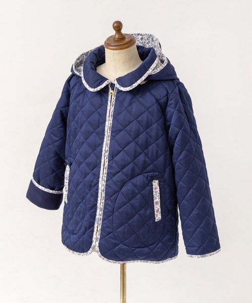 panpantutu ダウン アウター 2wayフラワーキルトショートコート