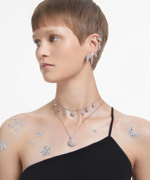 SWAROVSKI ピアス 「公式」「スワロフスキー」Dextera フープ