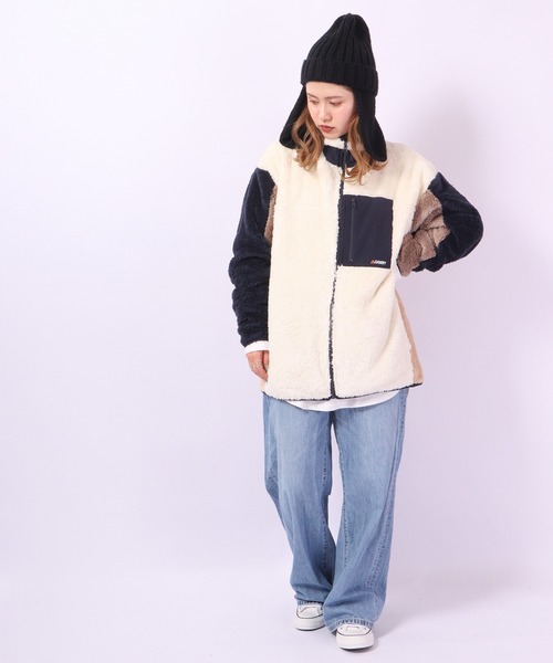 GERRY ブルゾン アウター ソフトボア スタンドカラー ワイド ZIP