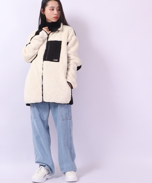 GERRY ブルゾン アウター ソフトボア スタンドカラー ワイド ZIP
