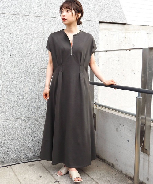 ワンピース スムースタック裾フレアフレンチワンピース | tiptop | 02