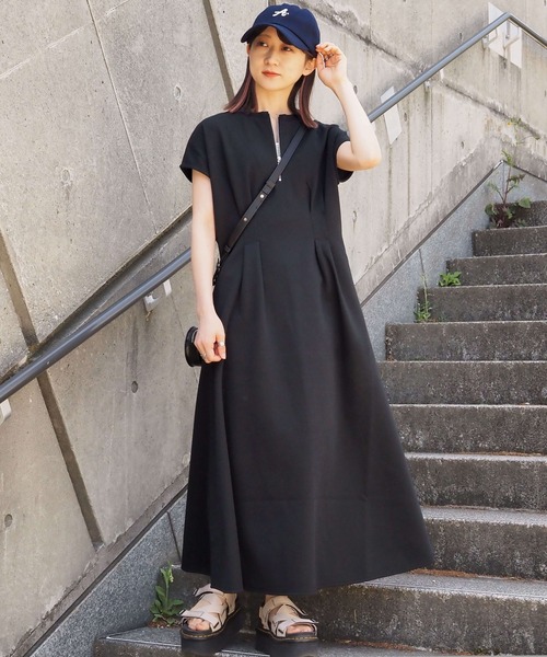 ワンピース スムースタック裾フレアフレンチワンピース | tiptop | 07