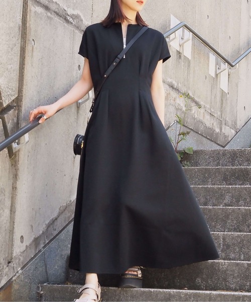 ワンピース スムースタック裾フレアフレンチワンピース | tiptop | 08