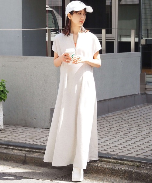 ワンピース スムースタック裾フレアフレンチワンピース | tiptop | 21