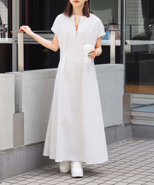 tiptop（ティップトップ） ワンピース スムースタック裾フレアフレンチ