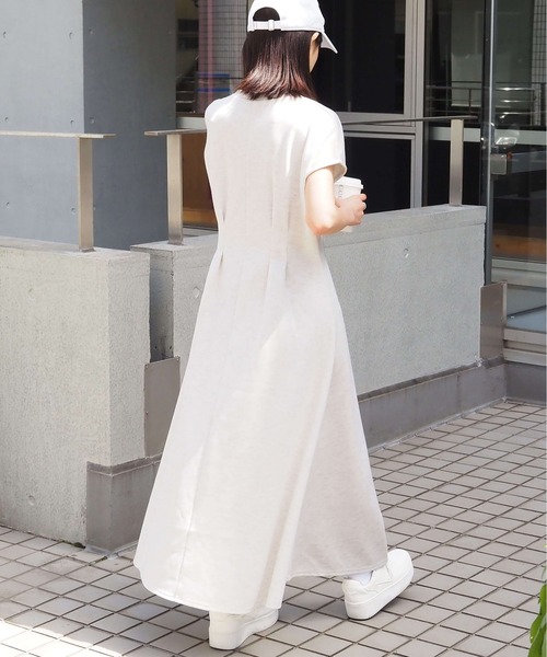 ワンピース スムースタック裾フレアフレンチワンピース | tiptop | 24