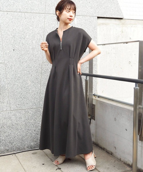 ワンピース スムースタック裾フレアフレンチワンピース | tiptop | 10