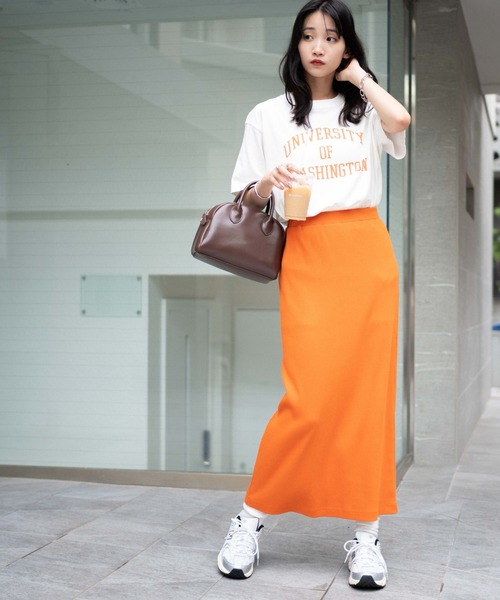 WEGO（ウィゴー） スカート WEGO/カラーリブイージーロングスカート