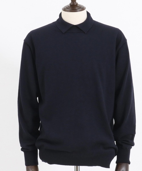 【M-PREMIER】(36) 日本製 無地 ニット シャツ セーター B:MING by BEAMS（ビーミング by ビームス）メッシュニット