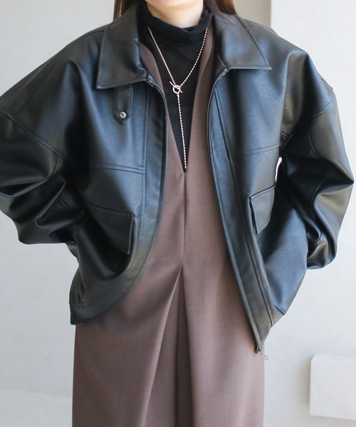 レディース ブルゾン 合皮 ジャケット カジュアル b10326 hyc461_1.jpg