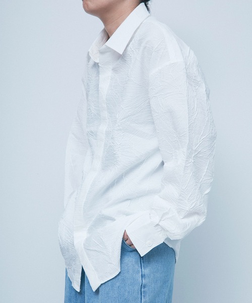 aimoha（アイモハ） シャツ aimoha menシワ加工ゆったりめシャツ