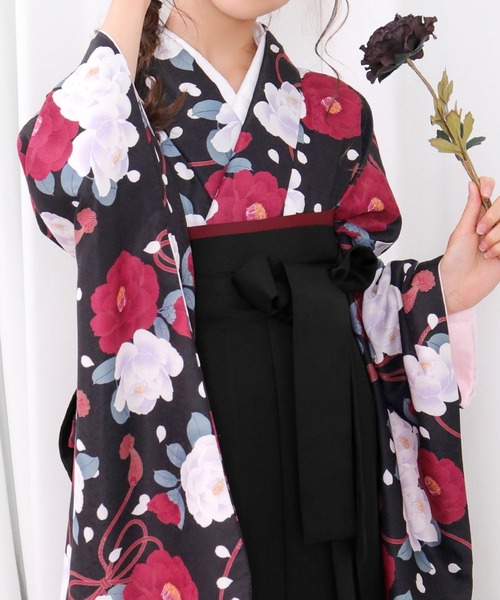 KYOETSU（京越） 着物 ガールズ 華やかE 袴4点セット ( 二尺袖 + 帯 +