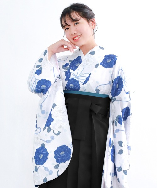 KYOETSU（京越） 着物 ガールズ 華やかE 袴4点セット ( 二尺袖 + 帯 +