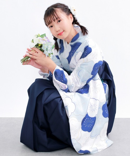 KYOETSU（京越） 着物 ガールズ 華やかE 袴4点セット ( 二尺袖 + 帯 +