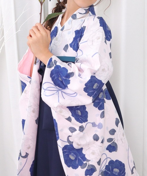 KYOETSU（京越） 着物 ガールズ 華やかE 袴4点セット ( 二尺袖 + 帯 +
