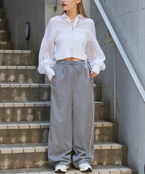 Firsthand（ファーストハンド） スラックス パンツ サイドラインリボン