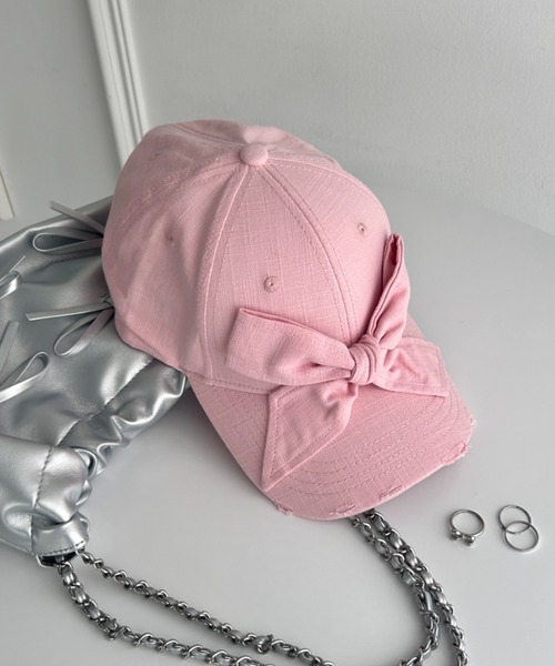 Loueme キャップ 帽子 レディース ビッグリボンキャップ レディース