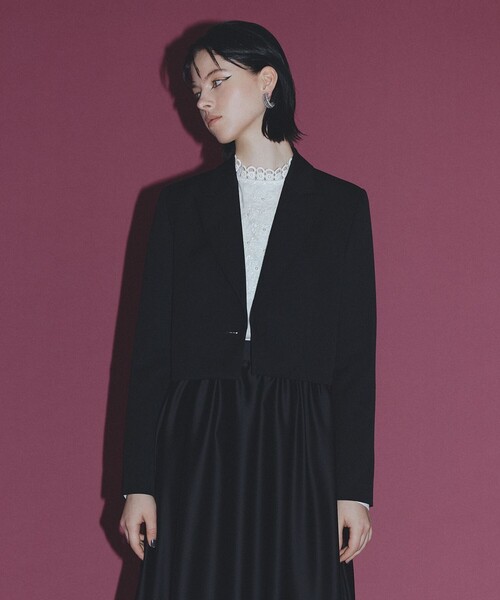 ジャケット テーラードジャケット 「LOULOU WILLOUGHBY」ルマーノツイルショートジャケット レディース